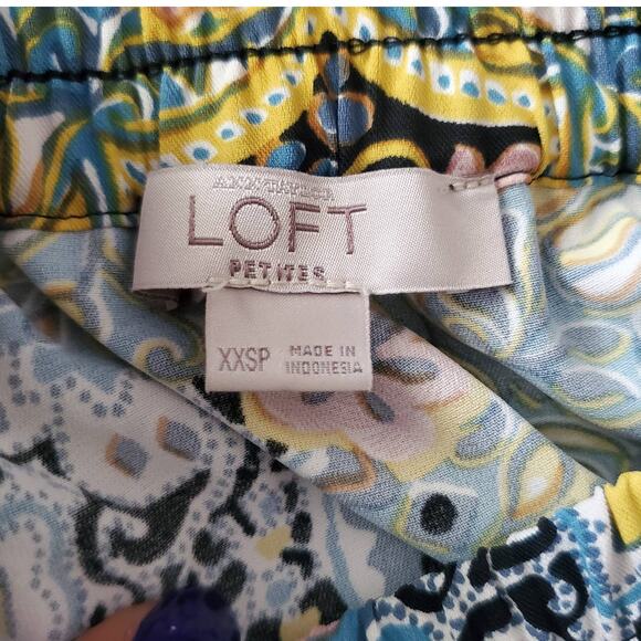 LOFT Floral Pocketed Drawstring Mini Skirt XXSP - Picture 6 of 8